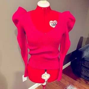 Sm Pink Express Puffy sleeve sweater